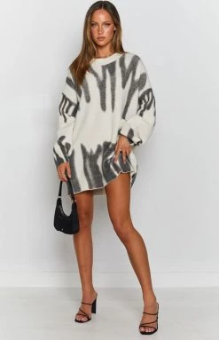 Beginning Boutique Outerwear Clemence Oversized Knitted Sweater Cream 12 Beginning Boutique Outerwear Clemence Oversized Knitted Sweater Cream