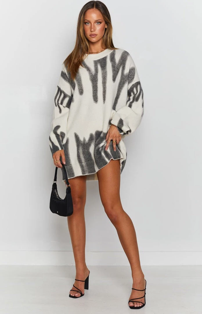 Beginning Boutique Outerwear Clemence Oversized Knitted Sweater Cream 4 Beginning Boutique Outerwear Clemence Oversized Knitted Sweater Cream