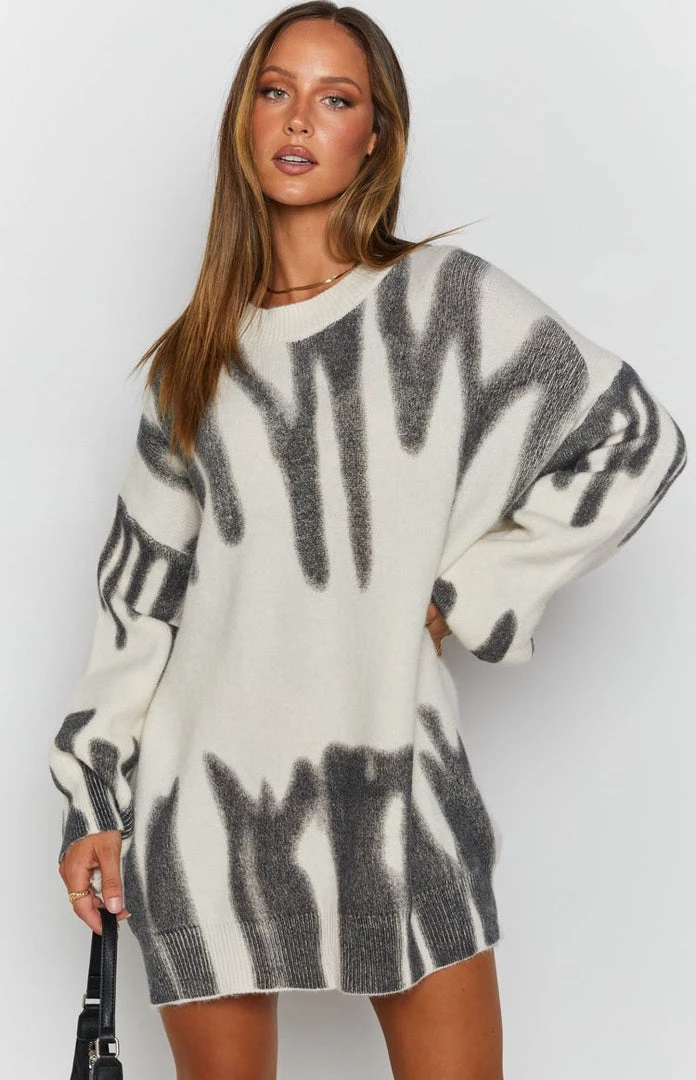 Beginning Boutique Outerwear Clemence Oversized Knitted Sweater Cream 5 Beginning Boutique Outerwear Clemence Oversized Knitted Sweater Cream