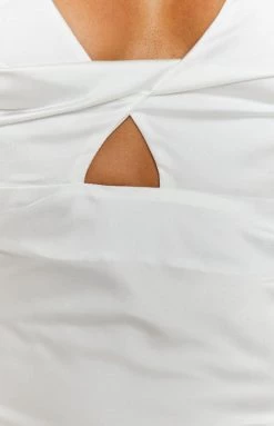 Beginning Boutique Dresses Ari Twist Satin Midi Dress White 16 Beginning Boutique Dresses Ari Twist Satin Midi Dress White