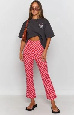 Beginning Boutique Bottoms Lorelai Check Pant Pink