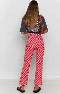 Beginning Boutique Bottoms Lorelai Check Pant Pink
