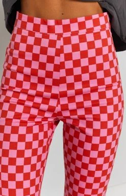 Beginning Boutique Bottoms Lorelai Check Pant Pink