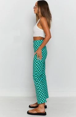Beginning Boutique Lorelai Check Pant Green Bottoms 18 Beginning Boutique Lorelai Check Pant Green Bottoms