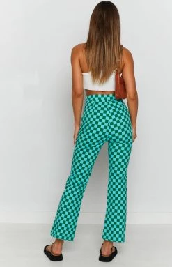 Beginning Boutique Lorelai Check Pant Green Bottoms 19 Beginning Boutique Lorelai Check Pant Green Bottoms