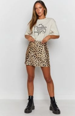 Beginning Boutique Sari Leopard Print Skirt