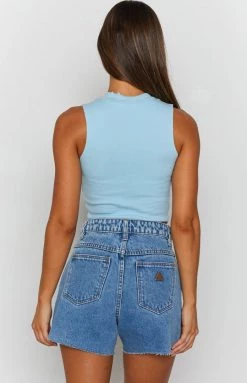 Beginning Boutique Tops Marlia Seamed Top Blue