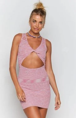 Beginning Boutique Maliah Twist Front Mini Dress Pink