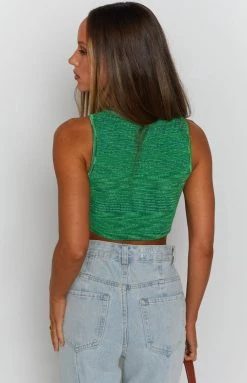 Beginning Boutique Amari Twist Front Top Green