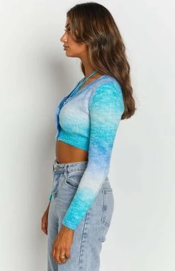 Beginning Boutique Viviana Spacedye Crop Cardigan Blue 15 Beginning Boutique Viviana Spacedye Crop Cardigan Blue