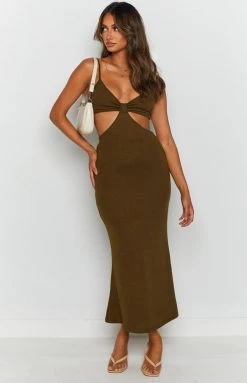 Beginning Boutique Catalina Cut Out Midi Dress Sage