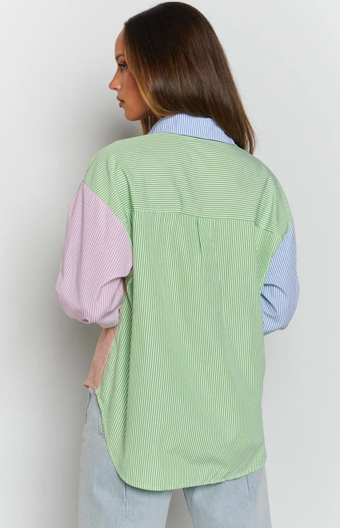 Beginning Boutique Tops Moreton Striped Shirt Orange 7 Beginning Boutique Tops Moreton Striped Shirt Orange