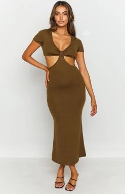 Beginning Boutique Dresses Romania Cut Out Midi Dress Khaki 10 Beginning Boutique Dresses Romania Cut Out Midi Dress Khaki