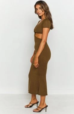 Beginning Boutique Dresses Romania Cut Out Midi Dress Khaki 11 Beginning Boutique Dresses Romania Cut Out Midi Dress Khaki