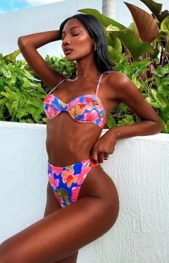 BB Exclusive 9.0 Swim Jamilla Blue Floral Bikini Bottoms Swimwear
