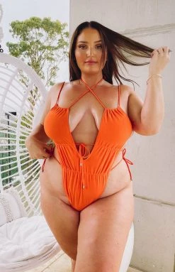 9.0 Swim X Ariella Aquata One Piece Orange Swimwear