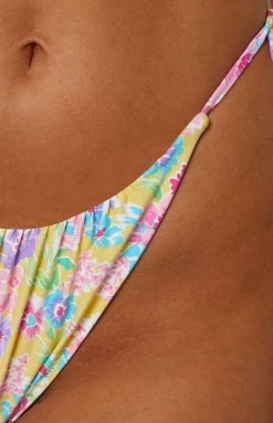 9.0 Swim Ariel Yellow Floral Bikini Bottoms Swimwear