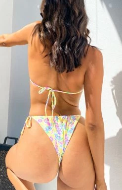 9.0 Swim Ariel Yellow Floral Bikini Bottoms Swimwear
