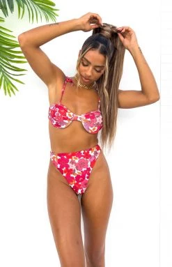 Swimwear 9.0 Swim Jamilla Pink Floral Bikini Bottoms 11 Swimwear 9.0 Swim Jamilla Pink Floral Bikini Bottoms