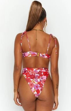 9.0 Swim Jamilla Pink Floral Bikini Top Tops