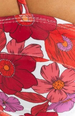 9.0 Swim Jamilla Pink Floral Bikini Top Tops