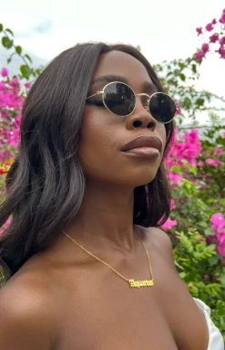 Eclat Accessories 90s Round Metal Gold Sunglasses