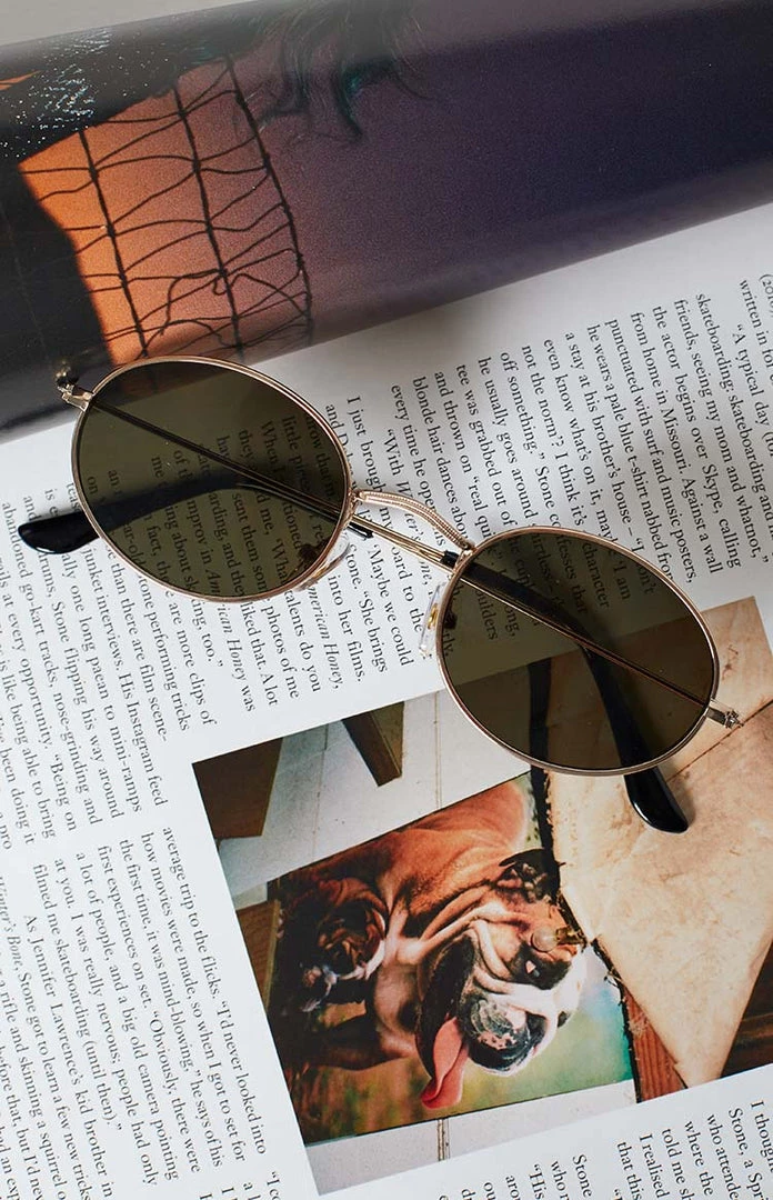 Eclat Accessories 90s Round Metal Gold Sunglasses 4 Eclat Accessories 90s Round Metal Gold Sunglasses