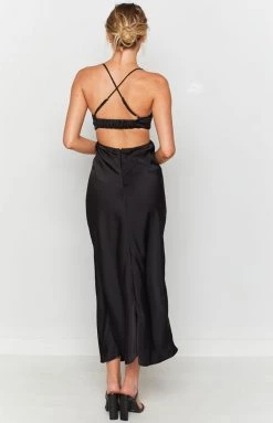 Beginning Boutique Taleah Cut Out Maxi Dress Black Dresses