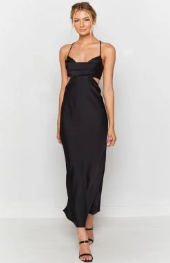 Beginning Boutique Taleah Cut Out Maxi Dress Black Dresses