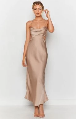 Beginning Boutique Dresses Taleah Cut Out Maxi Dress Mocha