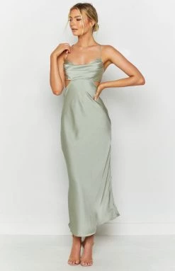 Beginning Boutique Taleah Cut Out Maxi Dress Sage