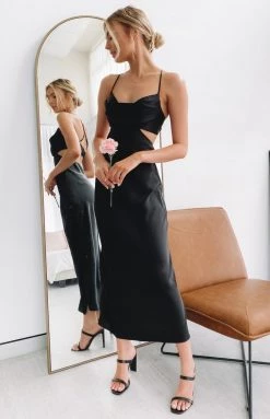 Beginning Boutique Taleah Cut Out Maxi Dress Black Dresses