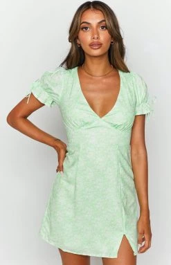 Beginning Boutique New Tones Mini Dress Floral Green