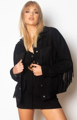 BB Exclusive Americana Fringe Jacket Black Outerwear 11 BB Exclusive Americana Fringe Jacket Black Outerwear