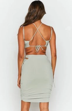 Beginning Boutique Bottoms Moana Mini Skirt Khaki