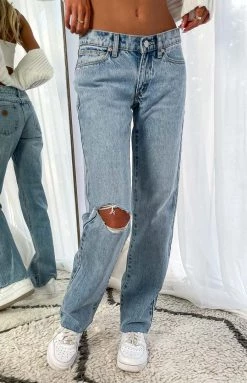 Abrand A 99 Rhonda Blue Rip Low Straight Jean