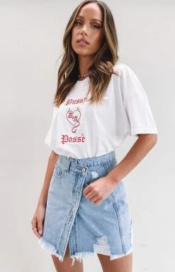 BB Exclusive Adalyn Denim Skirt Vintage Blue Bottoms