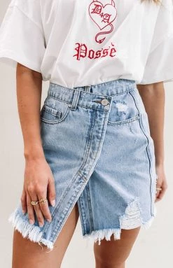 BB Exclusive Adalyn Denim Skirt Vintage Blue Bottoms