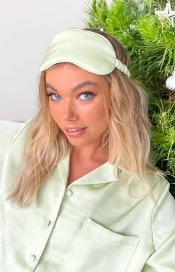 BB Exclusive Adeline Satin Eye Mask Green Pyjamas & Sleepwear