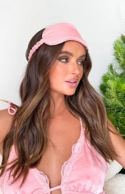 BB Exclusive Adeline Satin Eye Mask Pink Pyjamas & Sleepwear