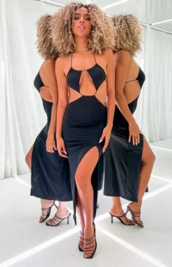 BB Exclusive Adelita Black Midi Dress Dresses