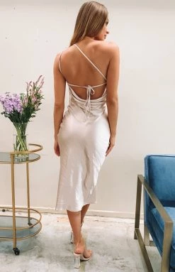 BB Exclusive Adella Midi Dress Champagne