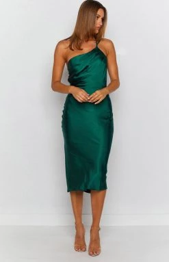 BB Exclusive Adella Midi Dress Emerald Dresses