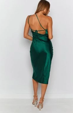 BB Exclusive Adella Midi Dress Emerald Dresses