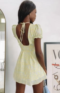 BB Exclusive Adriana Dress Yellow Floral Dresses