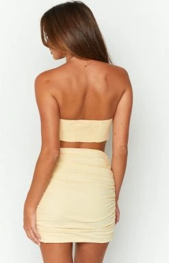 BB Exclusive Adrienne Beige Mini Skirt