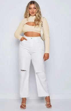 BB Exclusive Adventure Rib Top Cream Tops