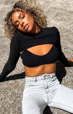 BB Exclusive Adventure Black Rib Top Tops