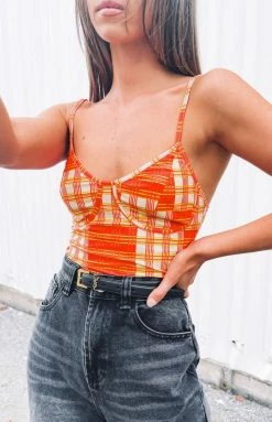Beginning Boutique Tops Ahlia Cami Crop Top Orange