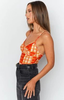 Beginning Boutique Tops Ahlia Cami Crop Top Orange